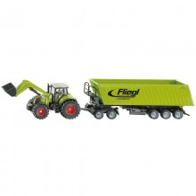  Tracteur avec accessoire Claas avec chargeur frontal, Dolly et benne basculante 1:50 